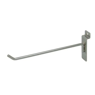Econoco Slatwall Deluxe Hooks, 96 Pack, Chrome, 8in
