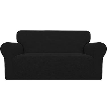 Easy-Going Stretch Loveseat Couch Covers Washable Black