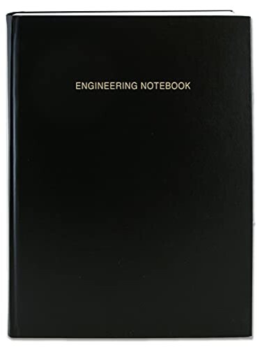 BookFactory Engineering Notebook ,0.25" Grid, Black, Hardbound, 96 Pages