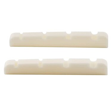 Musiclily Basic 38mm Flat Bottom Bone Slotted Bass Nut 38*3.5*5/4.5mm 2Pcs