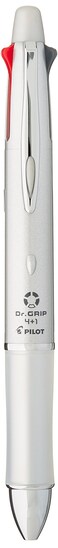 Pilot Mult Function Pen Dr. Grip 41, 0.7mm Acro Ink Ballpoint Pen, 0.5mm Mechanical Pencil, Silver ,BKHDF1SF-SP