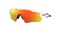 Oakley Mens OO9208 Radar EV Path Rectangular Sunglasses, Polished White/Fire Iridium, 38 mm