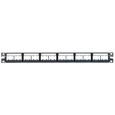 Panduit CPPL24WBLY Mini-Com 24-Port Modular Patch Panel, 1U, Black