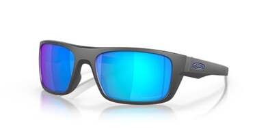 Oakley Mens OO9367 Drop Point Rectangular Sunglasses, Matte Dark Grey/Prizm Sapphire Iridium Polarized, 61 mm