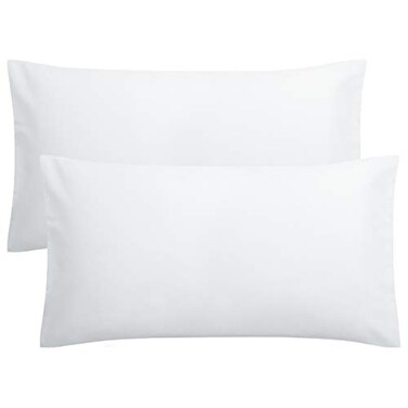 FLXXIE 2-Pack Microfiber King Pillow Cases, Envelope Closure, White