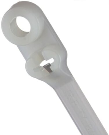ThomasBetts TY534M Cable Tie, Nylon, 40 lb., 6",8 Mounting Hole, Natural ,Pack of 100