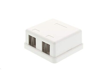 Networx2-Port Ethernet Keystone Jack Surface Mount Box, Unloaded, White