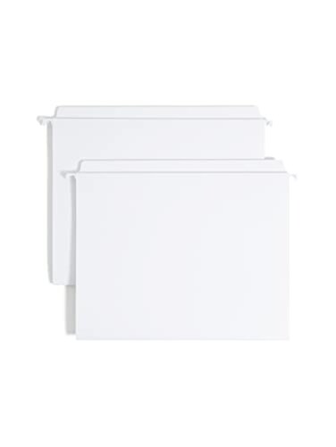 Smead FasTab Hanging File Folder, Straight-Cut Built-in Tab, Letter Size, White, 20 per Box, ,64102