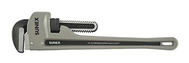 Sunex Tools 18" Aluminum Super Heavy Duty Pipe Wrench, Phosphated Jaws