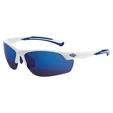 Crossfire Talos Protective Eyewear, White Frame, Blue Mirror Lens