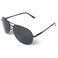 JS Military Style Polarized Aviators, Large, Black Frame/Black Lens