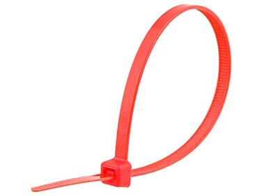 SECURE CABLETIES Secure 8 Inch Red 50 lb Standard Nylon Cable Tie - 100 Pack