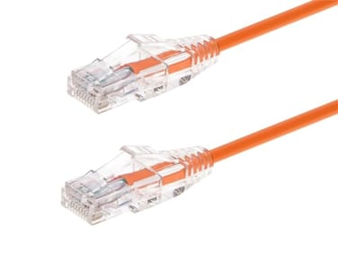 Monoprice Cat6 6in Orange Component Level Patch Cable UTP 28AWG 550MHz Pure Bare Copper Snagless RJ45 SlimRun Series Ethernet Cable