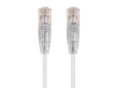 Monoprice Cat6 20ft White Component Level Patch Cable UTP 28AWG 550MHz Pure Bare Copper Snagless RJ45 SlimRun Series Ethernet Cable