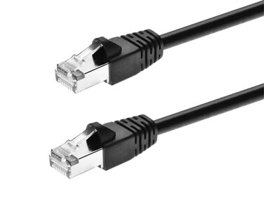 Monoprice Cat6A 20ft Black Patch Cable Double Shielded ,S/FTP26AWG 10G Pure Bare Copper Snagless RJ45 Fullboot Series Ethernet Cable
