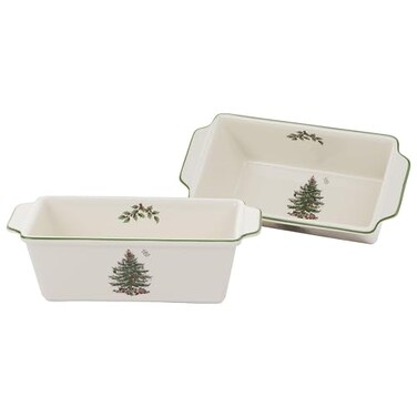 Spode Christmas Tree Loaf Pan, Set of 2 - Holiday Bakeware