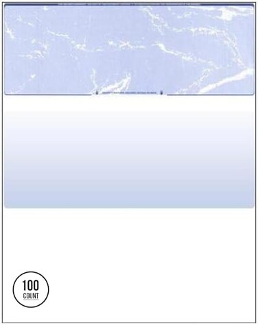 Compuchecks 100 Blank Check Stock, Check on Top - Blue Marble
