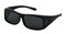 LensCovers Medium Rectangle Polarized Fit Over Sunglasses, Black, Smoke