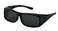 LensCovers Medium Rectangle Polarized Fit Over Sunglasses, Black, Smoke