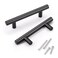KNOBWELL 6 Pack 3" Kitchen Cabinet Handles Black, Modern Matte Black Dresser Drawer Pulls for Cupboard Vanity Closet, 5" Overall Length