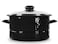 Golden Rabbit Enamelware Soup or Stock Pot, 6 quart, Solid Black Textured