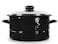 Golden Rabbit Enamelware Soup or Stock Pot, 6 quart, Solid Black Textured