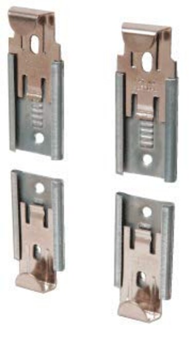 CRL Nickel Plated Adjustable Mirror Clip set for 1/4 in ,6 mmStraight Edge Glass - Package