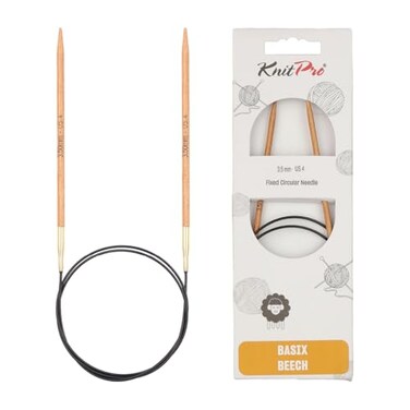 KnitPro Basix Beech Fixed Circular Needles 16" ,40cmUS Size 4 ,3.5mm