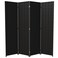 Red Lantern 6 ft. Tall Woven Fiber Room Divider, 4 Panels, Black