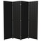 Red Lantern 6 ft. Tall Woven Fiber Room Divider, 4 Panels, Black