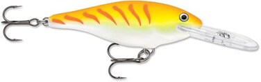 Rapala Shad Rap Crankbait, 2", Orange Tiger UV