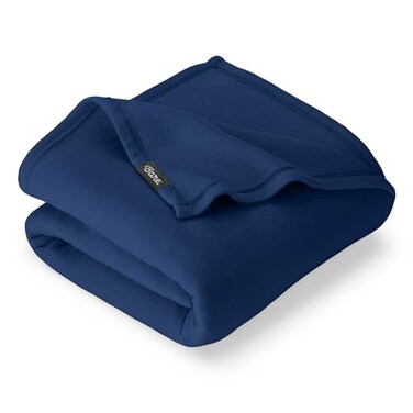 Bare Home Polar Fleece Blanket ,Throw, Dark Blue