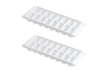 Kitch Ice Tray Easy Release White Ice Cube Trays, 16 Cube ,Pack of 2,2867-WHT-2