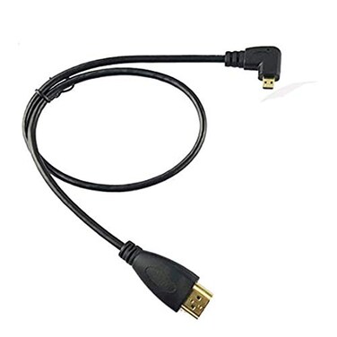 Seadream Angled Micro HDMI to Standard HDMI Cable 1.64FT 90 Degree Right Angle Micro HDMI Male to HDMI Male Cable Connector,1pcs Right Angled