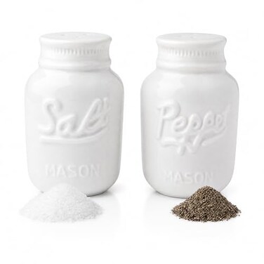 Comfify Mason Jar Salt and Pepper Shakers Set“ 3.5 oz White Ceramic