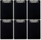Trade Quest Small Memo Clipboard 6'' x 9'' Low Profile Clip ,6-PackBlack
