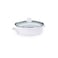 Golden Rabbit Enamelware Saute Pan, 3 quart, Solid White Textured