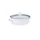 Golden Rabbit Enamelware Saute Pan, 3 quart, Solid White Textured
