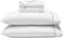 Superior Cotton Blend 600 TC Embroidered Hem Bed Sheets, Queen, White-Black