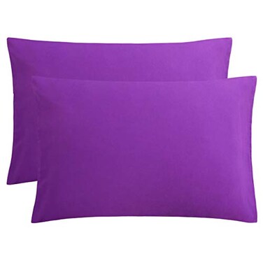 FLXXIE 2-Pack Microfiber Queen Pillow Cases, Envelope Closure, Purple