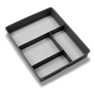 madesmart Classic 4 Compartment Drawer Organizer, Granite