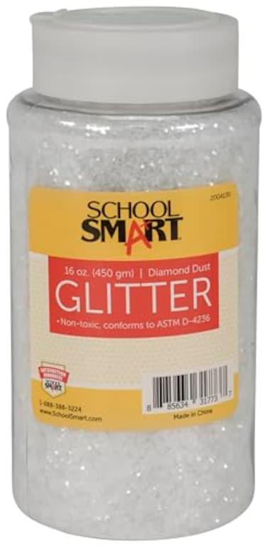 School Smart Craft Glitter, 1 Pound Jar, Diamond