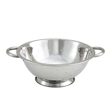 Winco Colander with Base, 5-Quart, Stainless Steel