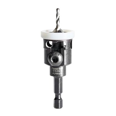 Amana Tool 82 Degree Countersink with Adjustable Low Friction Drill Bit Depth Stop, 55293, 3/8 D x 7/64 Drill D x 1/4 Inch Quick Release Hex Shank