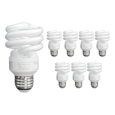 Xtricity Compact Fluorescent Light Bulbs T2 Spiral, E26 Base ,8 Pack