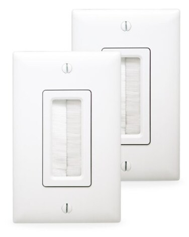 On-Q Legrand - OnQ HDMI In-Wall Connection Kit for Cable Management, Cable Pass Through Strap Conceals Cabling Behind the Wall, White, 2 Count, HT2004WHV1