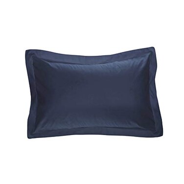 FRESH IDEAS Poplin Tailored 2-Pack Pillow Sham, King, Navy