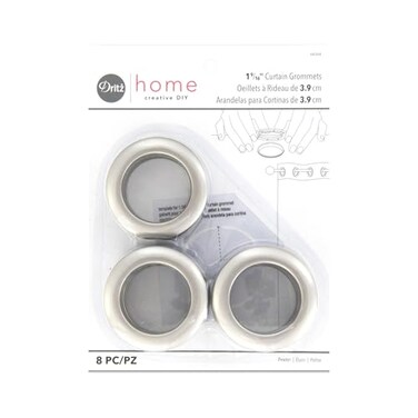 Dritz Curtain Grommets 8 Pack Pewter 1 - 9/16''