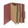 Smead 100% Recycled Pressboard Classification File Folder, 3 Dividers, 3" Expansion, Letter Size, Red, 10 per Box ,14099