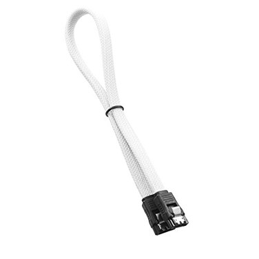 CableMod ModMesh Sleeved SATA 3 Cable ,White, 30cm